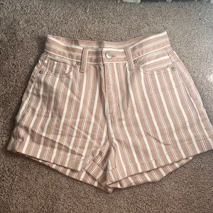 AE Pink Striped Mom Shorts